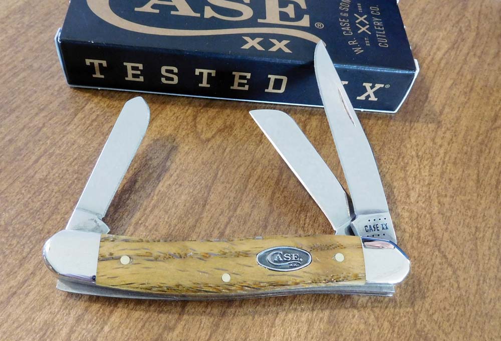 CASE YELLOW CURLY OAK HANDLE KNI