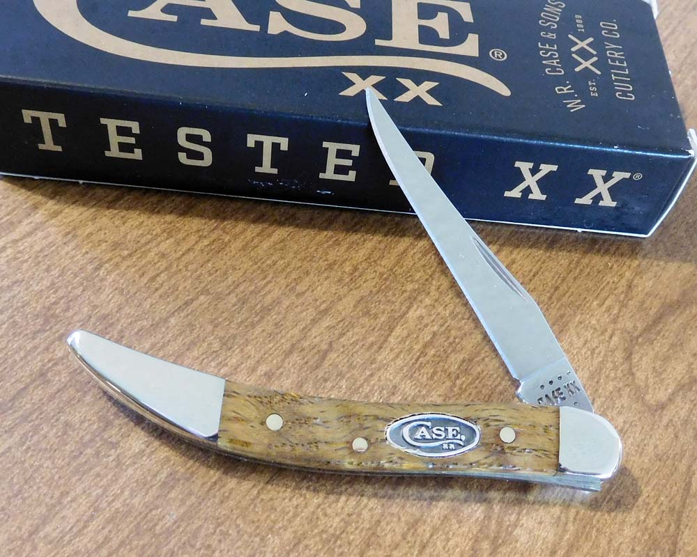 CASE YELLOW CURLY OAK HANDLE KNI