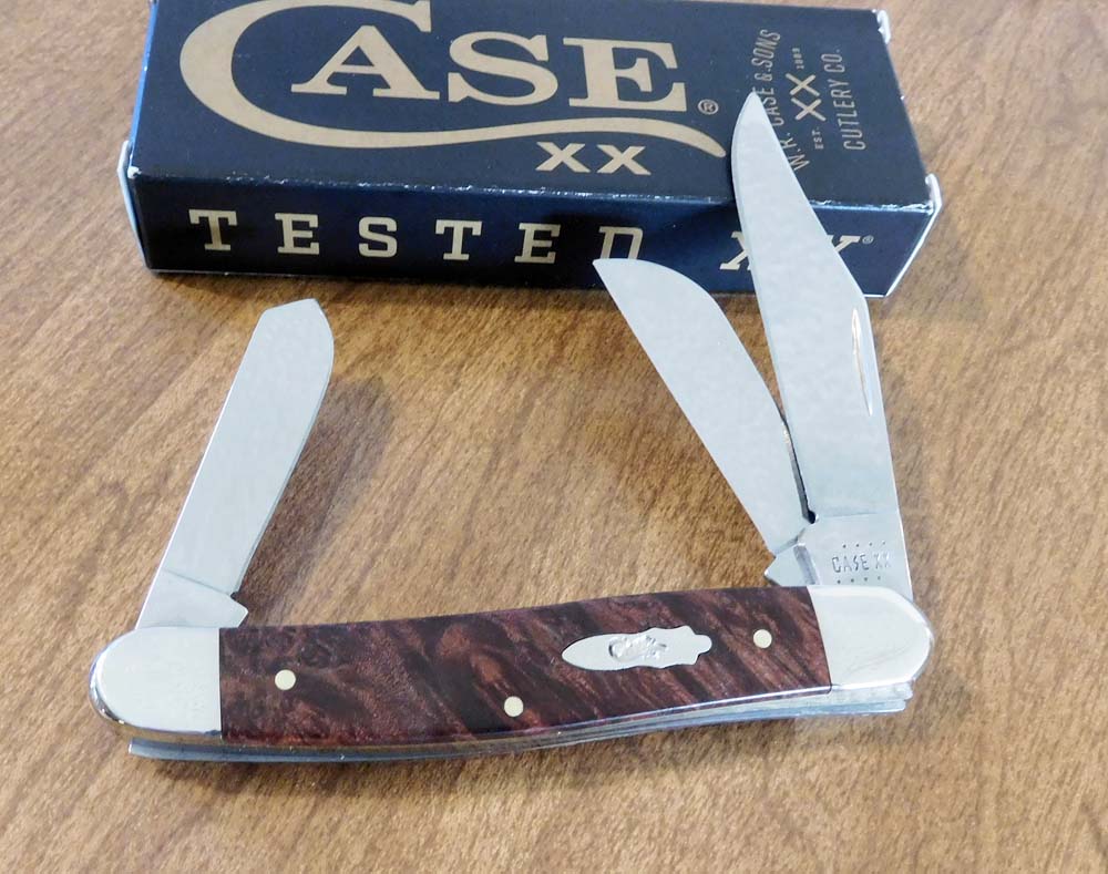 CASE BROWN MAPLE BURL KNIVES